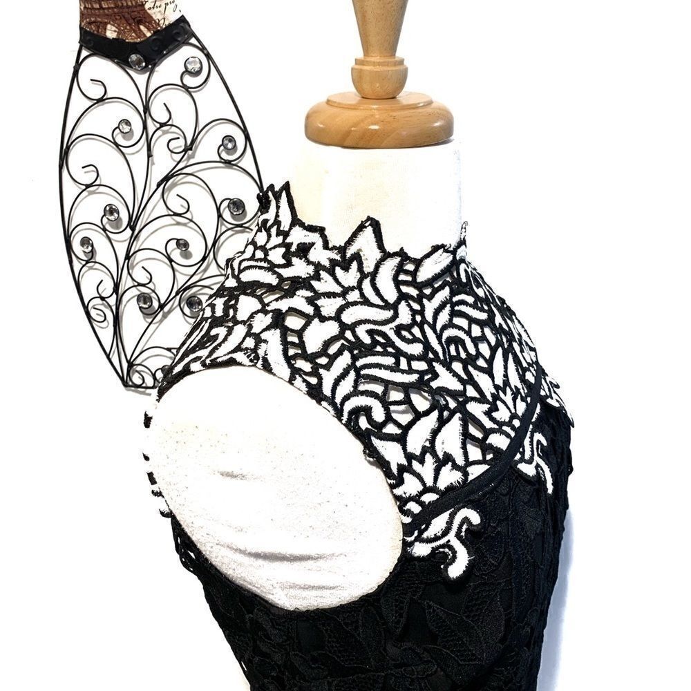 EUC Topshop Blk/white Lace Dress   (Size 10) - Picture 6 of 8